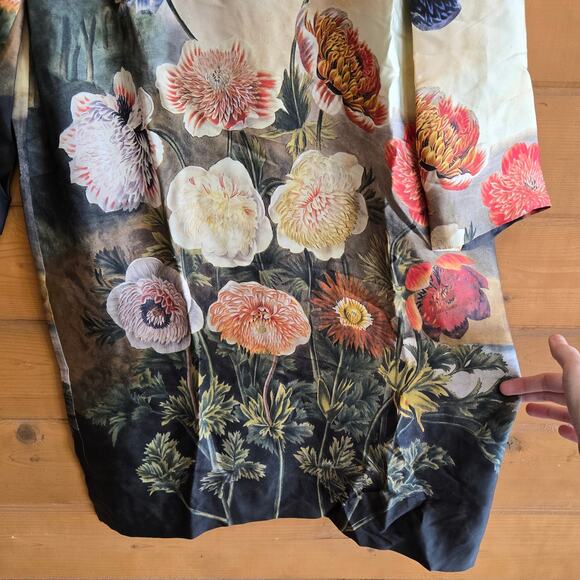 Stella McCartney Beige Silk Floral Shift Dress IT 40 US 8 Botanical Flower - Picture 5 of 8